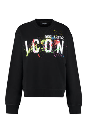 Icon Splatter print cotton sweatshirt-0